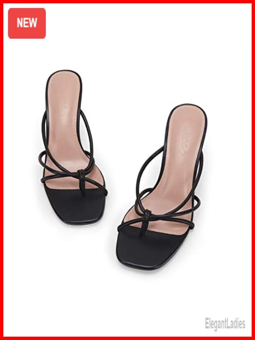 Square Open Toe Stiletto Heel Thong Slide Sandals Mules